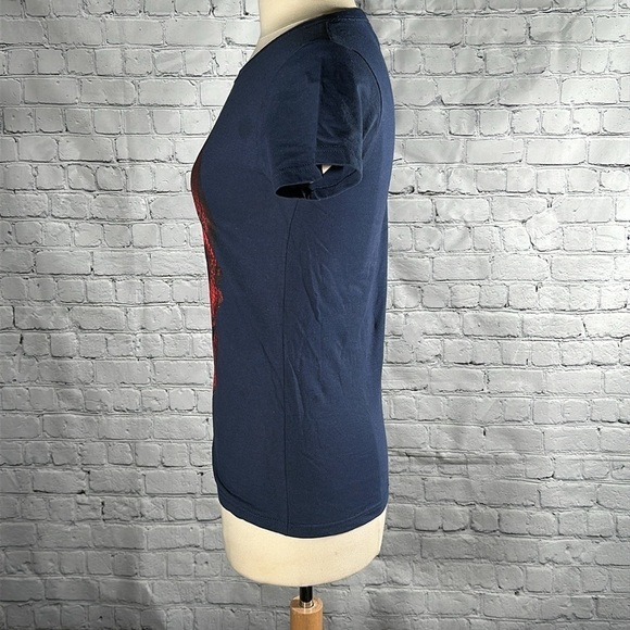 Houston Texans Skull Ladies Tee T-Shirt women’s size Small Navy Battle Red NWOT - Picture 11 of 13